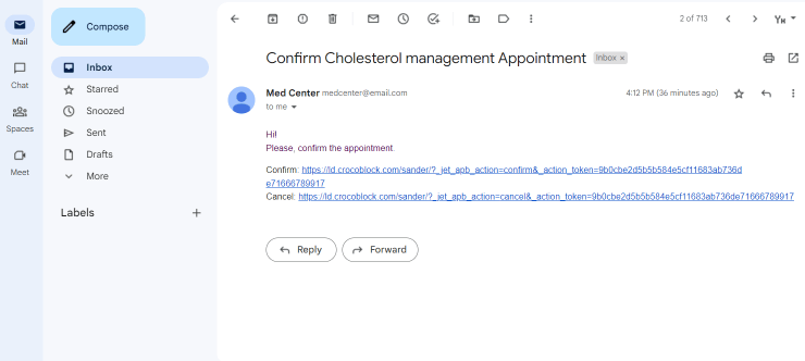 confirm appointment email