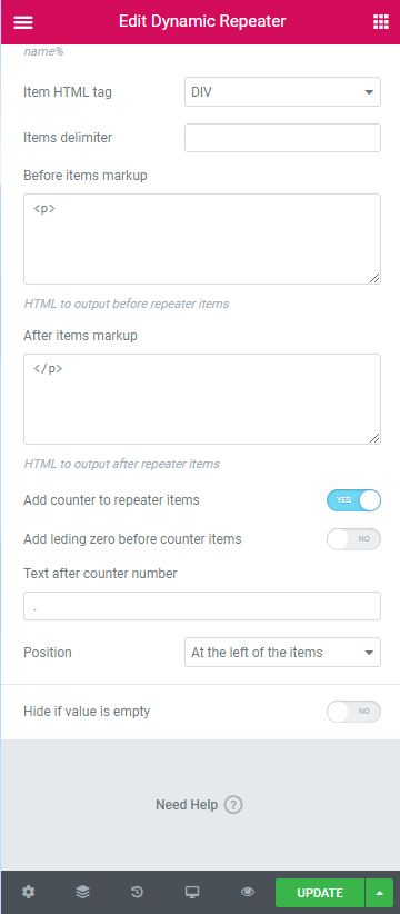 dynamic repeater counter