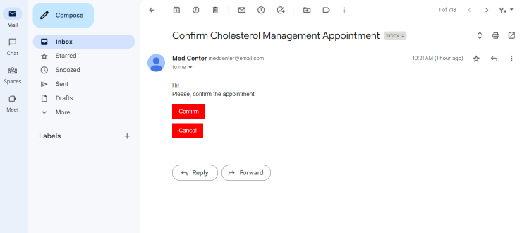 customized confirm service appointment email