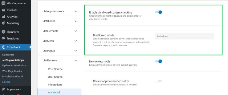 jetreviews disallowed content checking