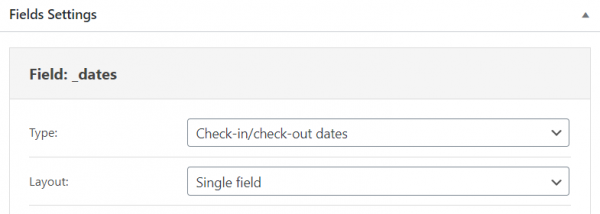 Check-in/Check-out form field