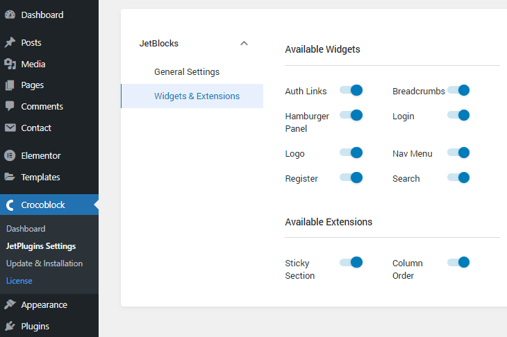 jwtblock plugin widgets and extensions