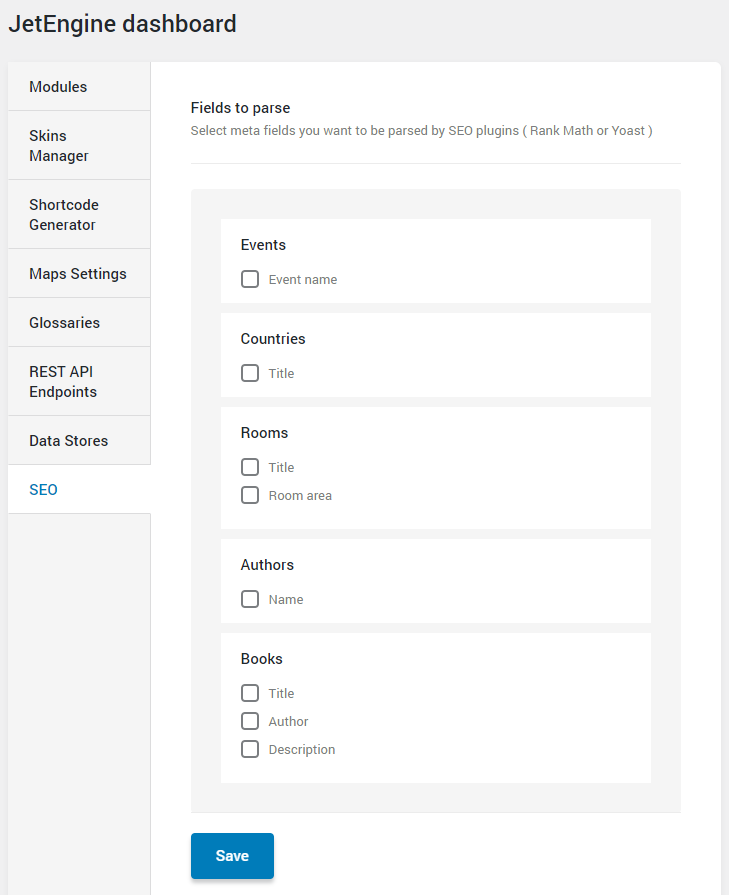 jetengine SEO settings 