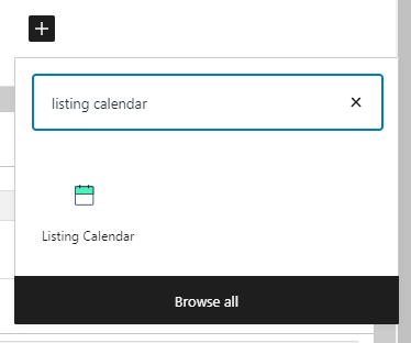 listing calendar block