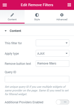 Move the position of the Clear all button in quick filters