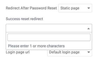 redirect set to a static page