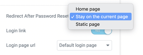 redirect after password reset