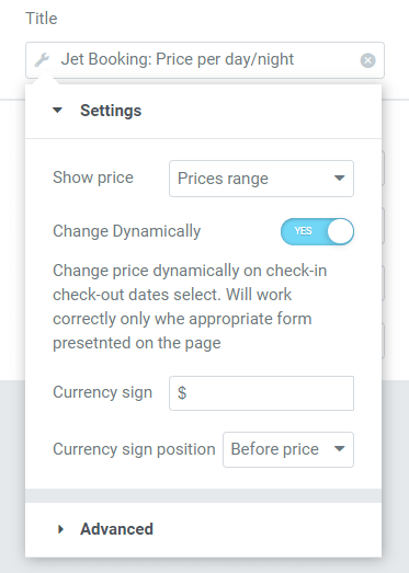 dynamic tag settings