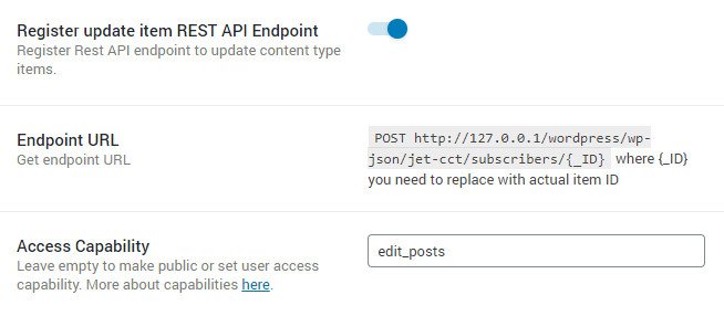 register update endpoint