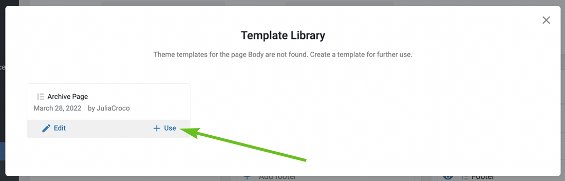 use an archive page template