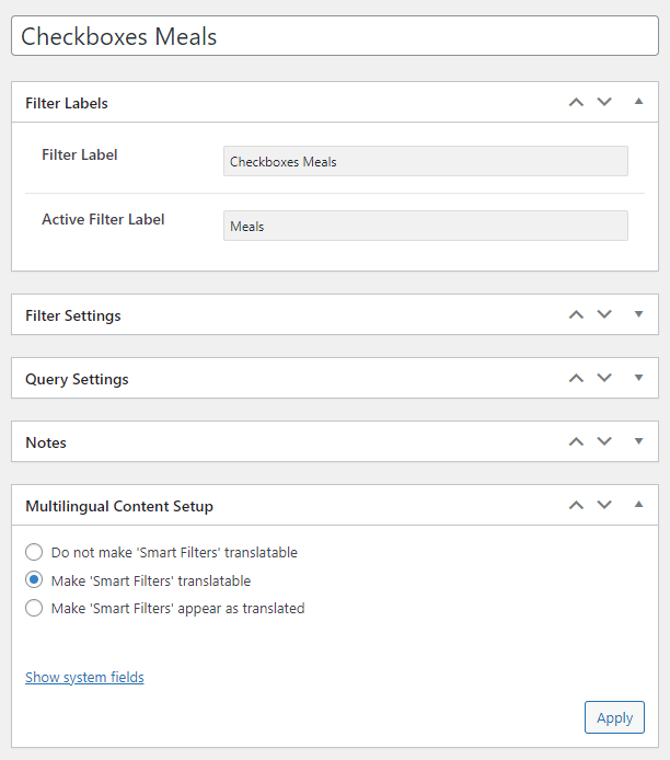making smart filters translatable on the filter edit page