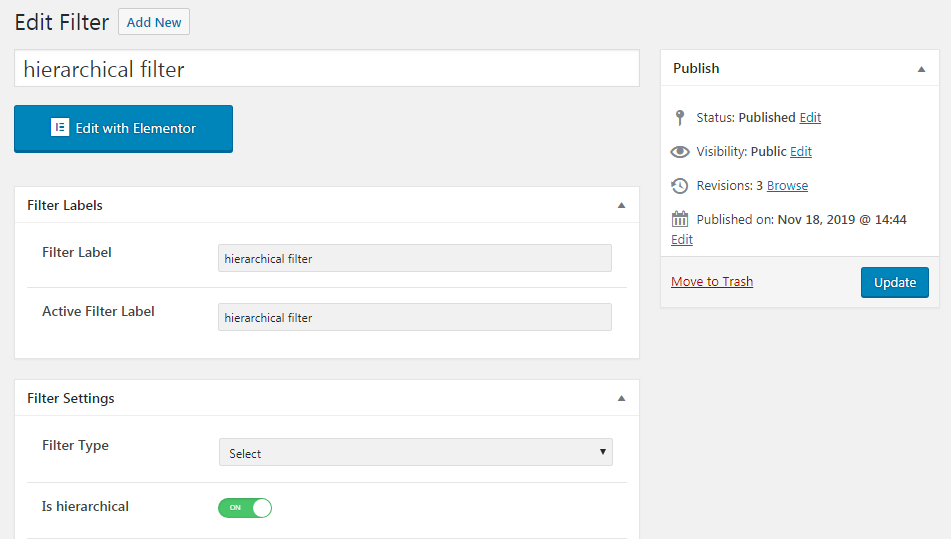 creating a hierarchical filter