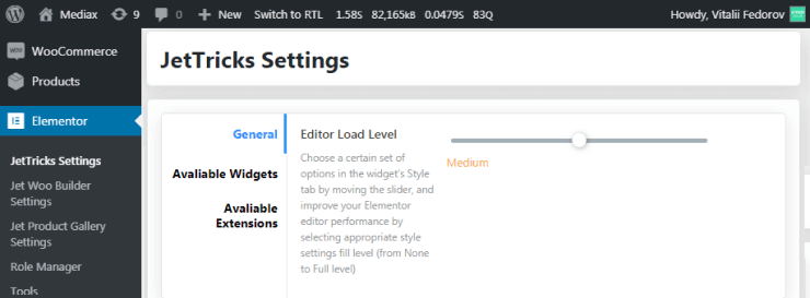 Load Level Editor in WP Dashboard