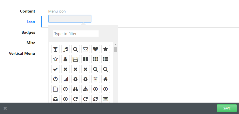 icon settings
