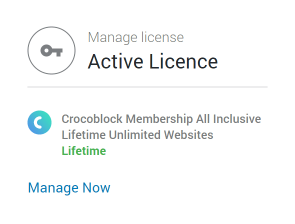 Crocoblock dashboard Active license