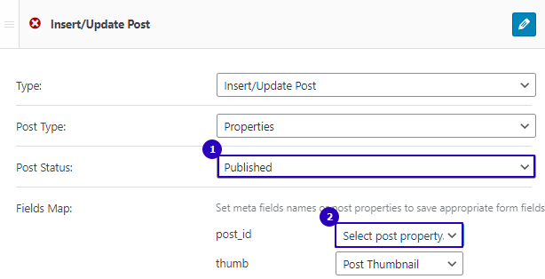 settings to add new posts