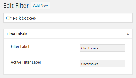 checkboxes filter creation