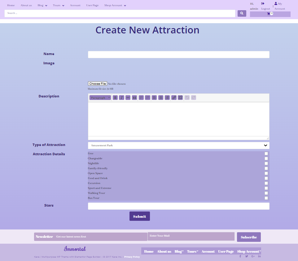 create new cct frontend form