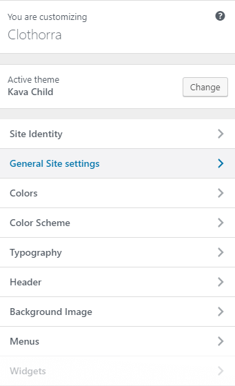 general site settings