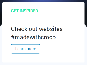 Crocoblock dashboard Get Inspired section