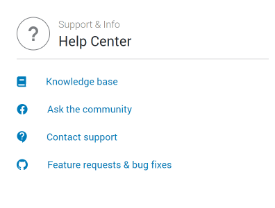 Crocoblock dashboard Help Center section