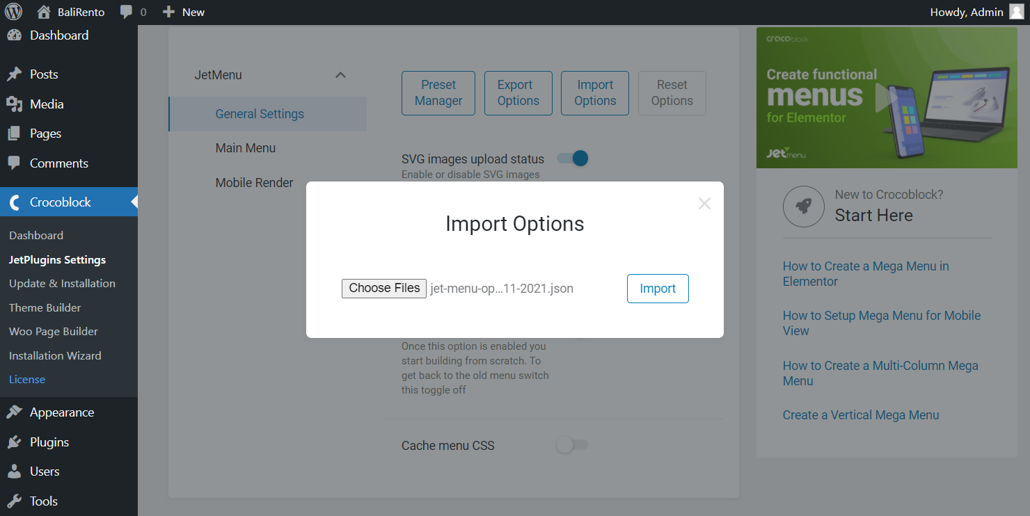 import options