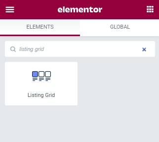 listing grid widget