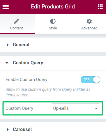 products grid query