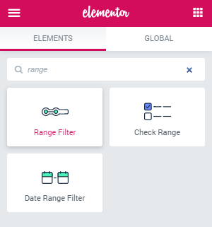 range filter widget