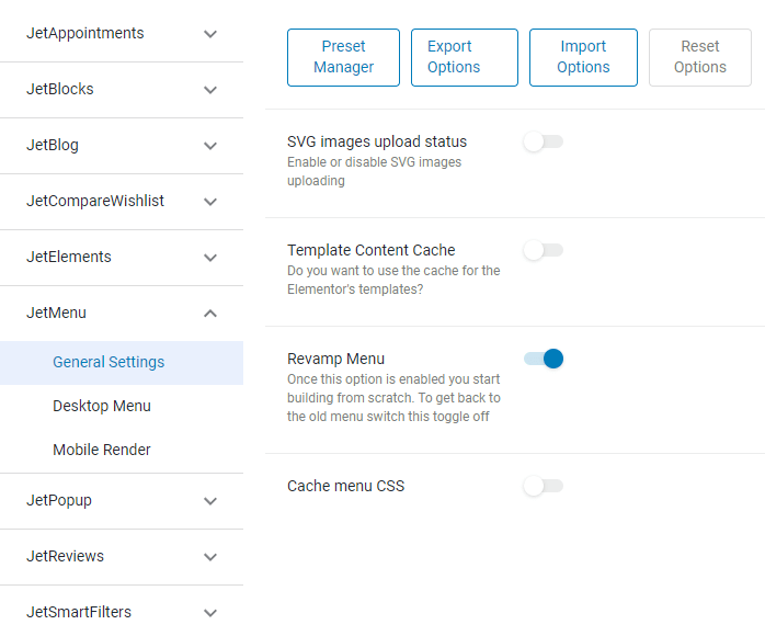 revamp mega menu