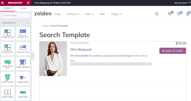 search template customizing