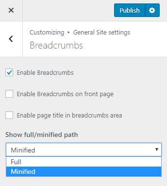 show full/ minidied path setting