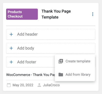 add body to thank you page template 