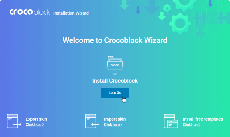 Crocoblock Wizard start screen