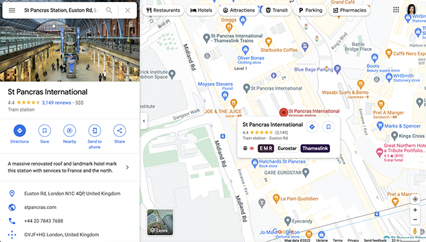 google maps itinerary link