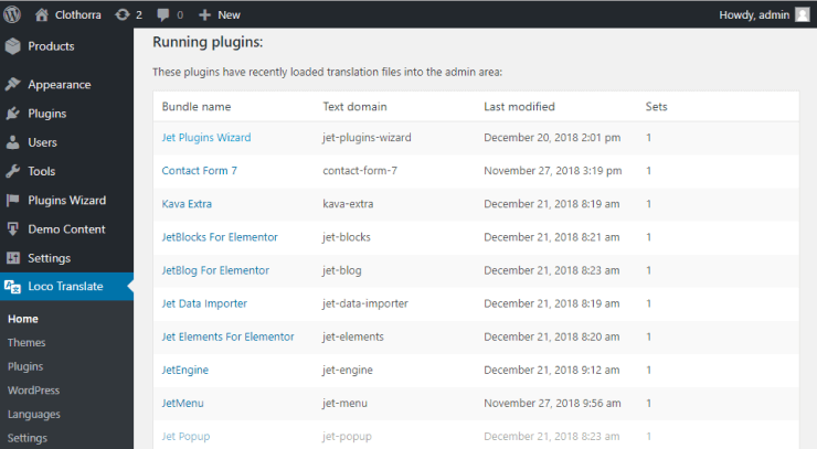 Selecting the plugin for translation