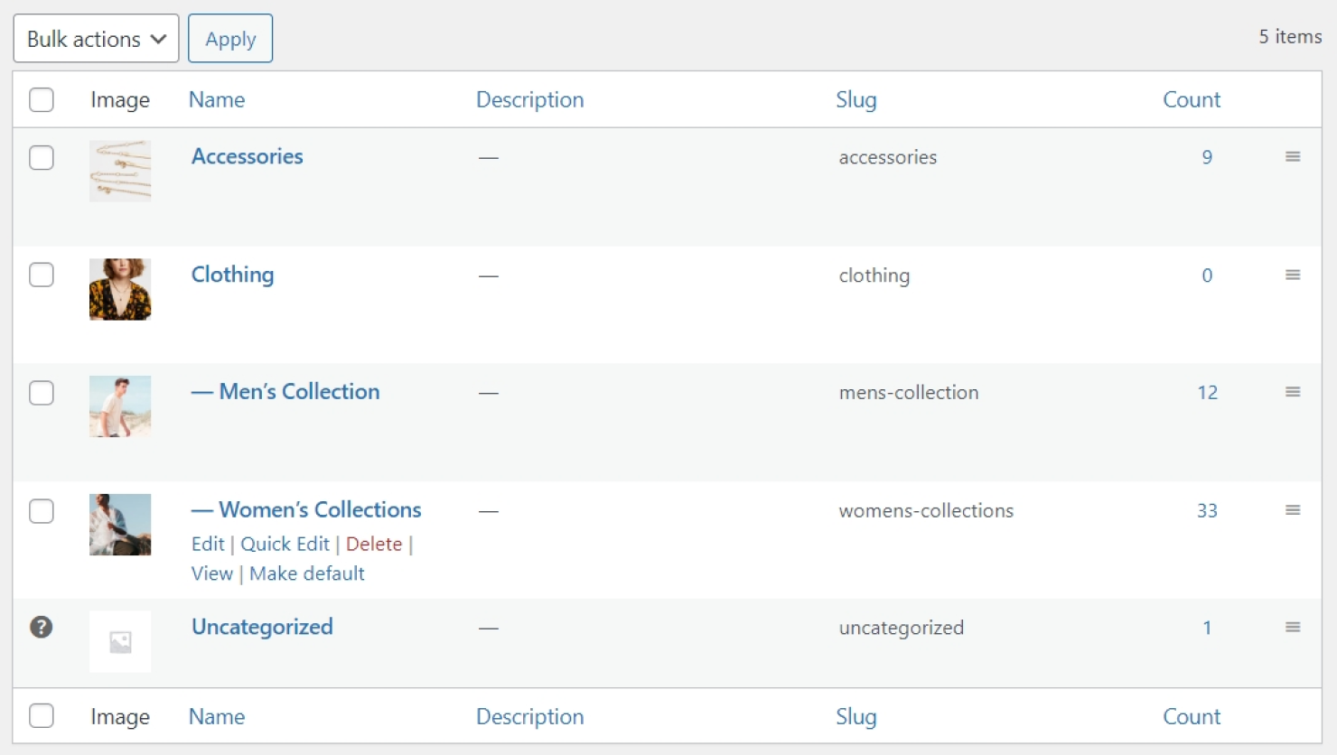 product categories of woocommerce overview