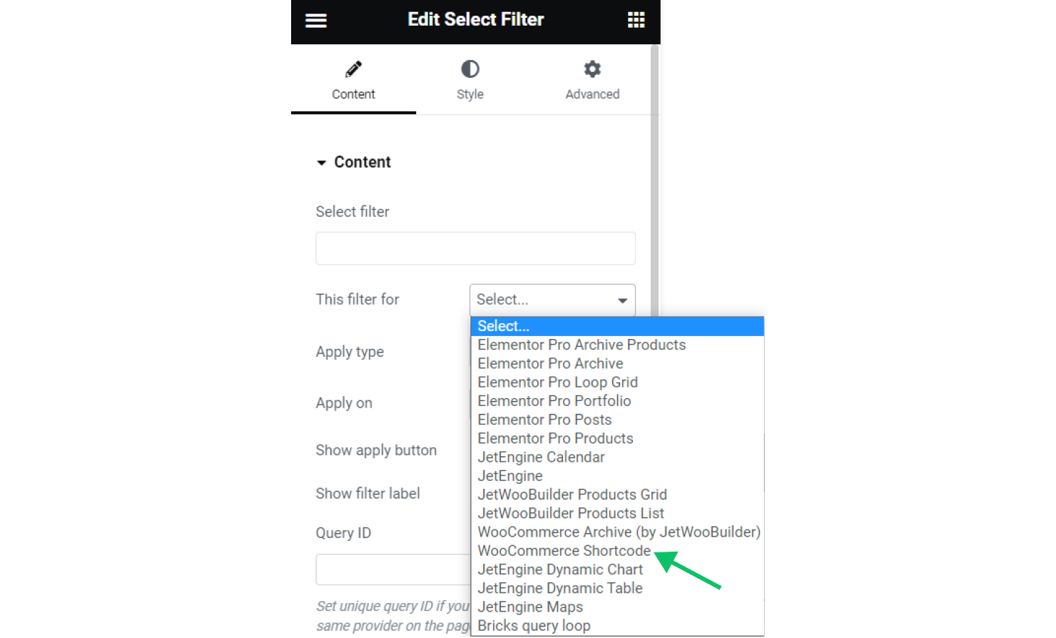 filtering woocommerce shortcode with jetsmartfilters