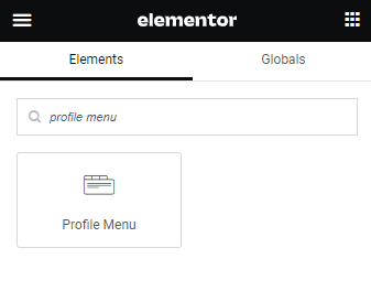 profile menu widget