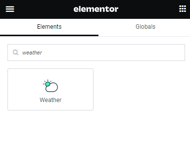 weather widget for elementor