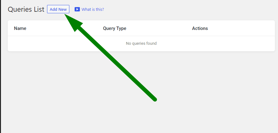 add new query button