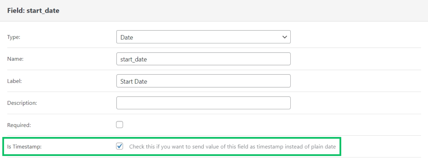 configuring date fields in jetengine form to update date meta fields