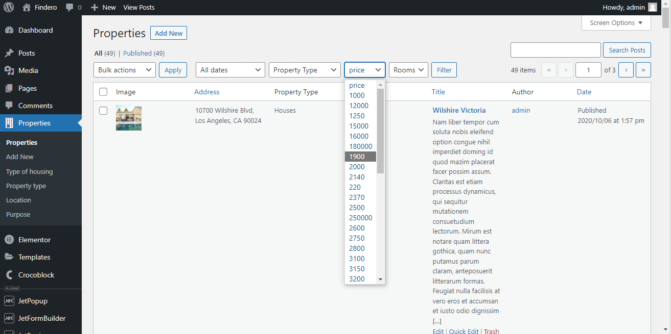 options source admin filter applied