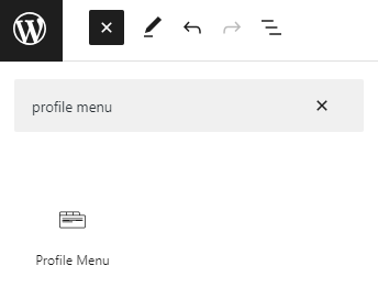 profile menu block
