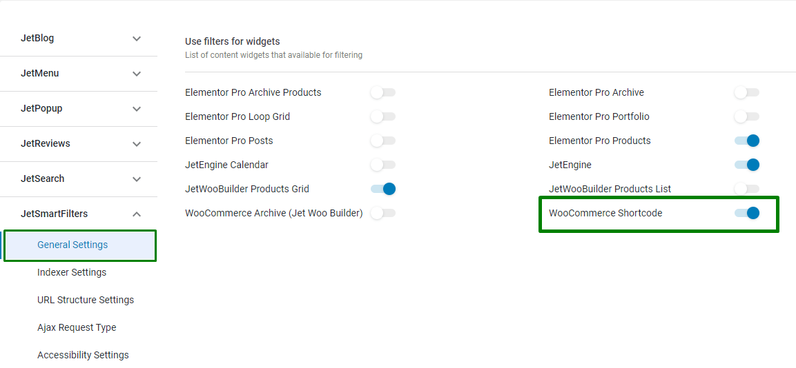 woocommerce shortcode toggle activated