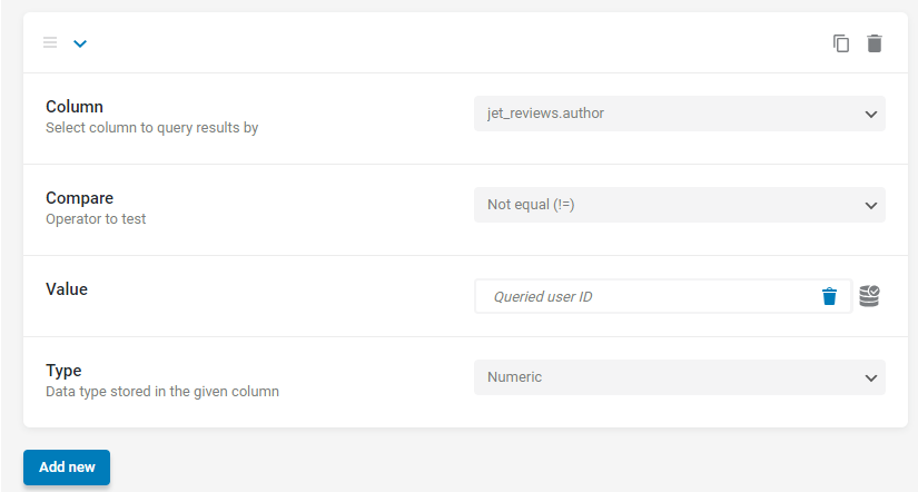 post author reviews query clause
