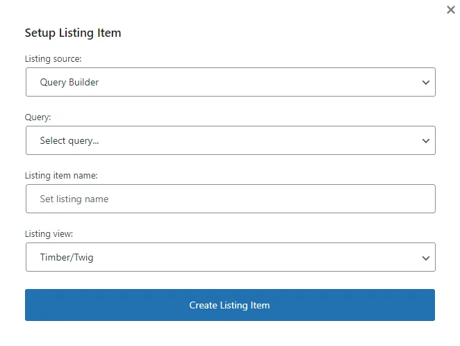 listing template for a custom query