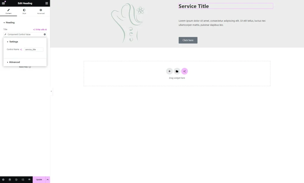 service title control attached