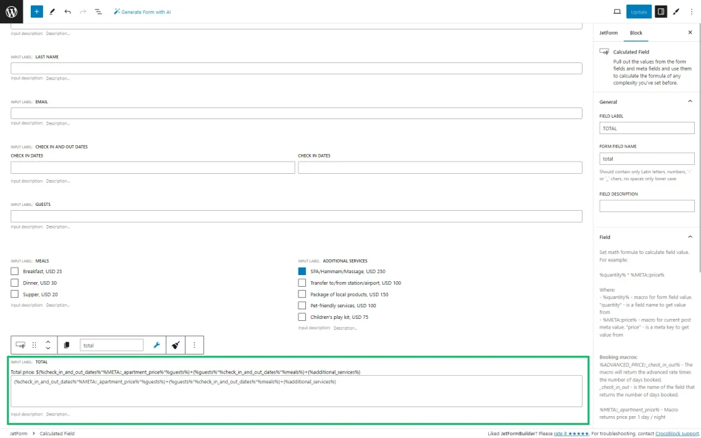 the jetformbuilder calculated field