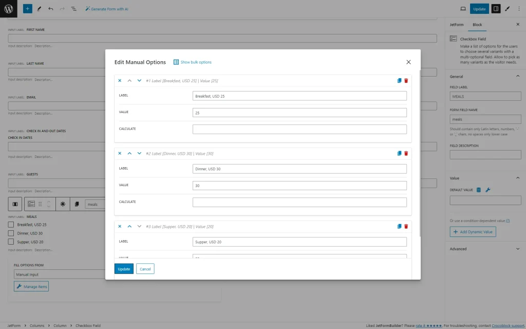 jetformbuilder checkbox field 